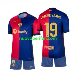 Maglie da Calcio FC Barcelona Lamine Yamal 19 Bambino Prima Tenuta 2024-2025 Maniche Corte
