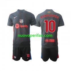 Maglie da Calcio FC Barcelona Ronaldinho 10 Bambino Trasferta Tenuta 2024-2025 Maniche Corte