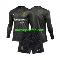 Maglie da Calcio Inter Milan Portiere Bambino Alternativa Tenuta 2024-2025 Maniche Lunghe