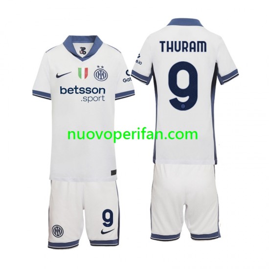 Maglie da Calcio Inter Milan Marcus Thuram 9 Bambino Trasferta Tenuta 2024-2025 Maniche Corte