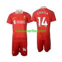 Maglie da Calcio Liverpool Chiesa 14 Bambino Prima Tenuta 2024-2025 Maniche Corte