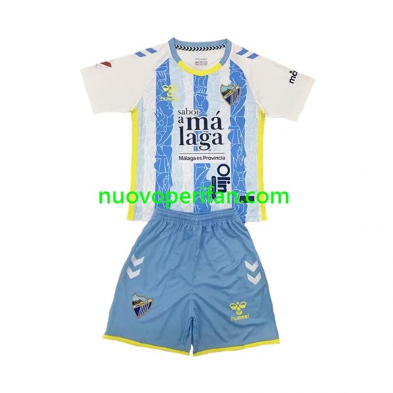 Maglie da Calcio Málaga CF Bambino Prima Tenuta 2024-2025 Maniche Corte