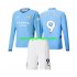 Maglie da Calcio Manchester City Erling Haaland 9 Bambino Prima Tenuta 2024-2025 Maniche Lunghe