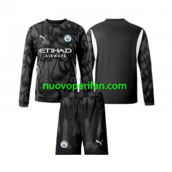 Maglie da Calcio Manchester City Portiere Bambino Quarta Tenuta 2024-2025 Maniche Lunghe