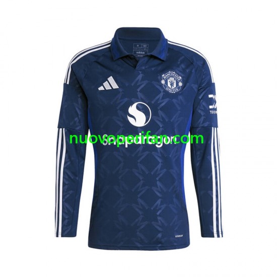 Maglie da Calcio Manchester United Uomo Trasferta Tenuta 2024-2025 Maniche Lunghe