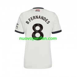 Maglie da Calcio Manchester United Bruno Fernandes 8 Uomo Alternativa Tenuta 2024-2025 Maniche Corte