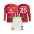 Maglie da Calcio Manchester United Manuel Ugarte 25 Bambino Prima Tenuta 2024-2025 Maniche Lunghe