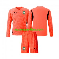 Maglie da Calcio Marocco Portiere Bambino Prima Tenuta 2024 Maniche Lunghe