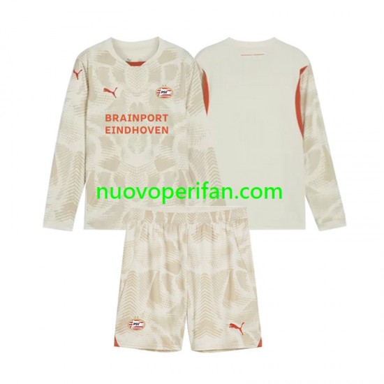 Maglie da Calcio PSV Eindhoven Portiere Bambino Alternativa Tenuta 2024-2025 Maniche Lunghe