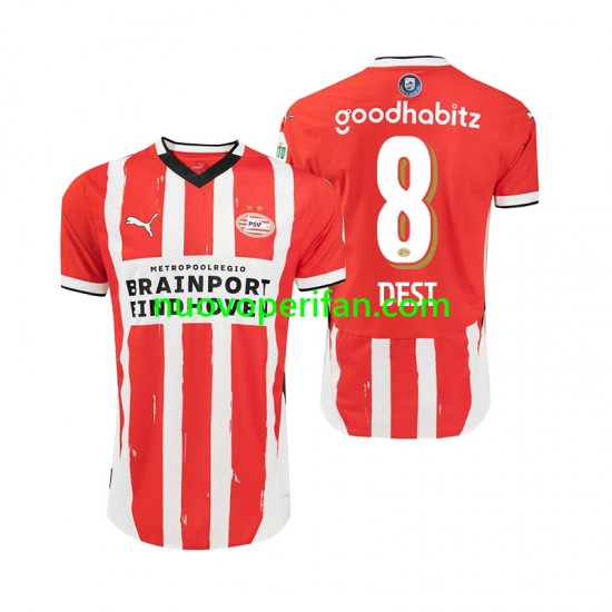 Maglie da Calcio PSV Eindhoven Sergino Dest 8 Uomo Prima Tenuta 2024-2025 Maniche Corte