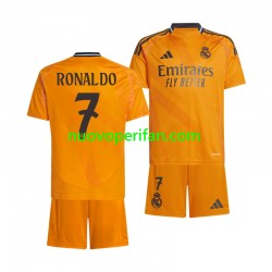 Maglie da Calcio Real Madrid Cristiano Ronaldo 7 Bambino Trasferta Tenuta 2024-2025 Maniche Corte