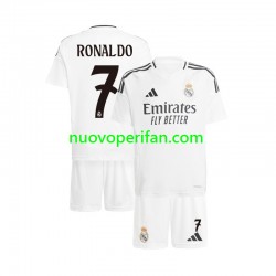 Maglie da Calcio Real Madrid Cristiano Ronaldo 7 Bambino Prima Tenuta 2024-2025 Maniche Corte