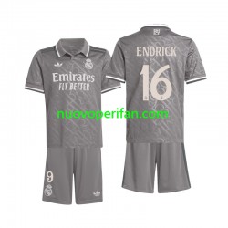 Maglie da Calcio Real Madrid Endrick 16 Bambino Alternativa Tenuta 2024-2025 Maniche Corte