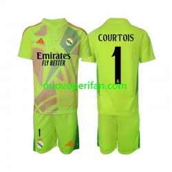 Maglie da Calcio Real Madrid COURTOIS 1 Portiere Bambino Quarta Tenuta 2024-2025 Maniche Corte