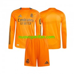 Maglie da Calcio Real Madrid Bambino Trasferta Tenuta 2024-2025 Maniche Lunghe