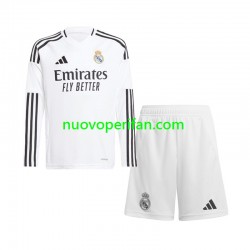 Maglie da Calcio Real Madrid Bambino Prima Tenuta 2024-2025 Maniche Lunghe