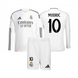 Maglie da Calcio Real Madrid Modrić 10 Bambino Prima Tenuta 2024-2025 Maniche Lunghe