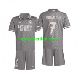 Maglie da Calcio Real Madrid Ronaldo 7 Bambino Alternativa Tenuta 2024-2025 Maniche Corte