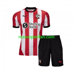 Maglie da Calcio Southampton Bambino Prima Tenuta 2024-2025 Maniche Corte