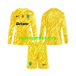 Maglie da Calcio Sporting CP Portiere Bambino Alternativa Tenuta 2024-2025 Maniche Lunghe