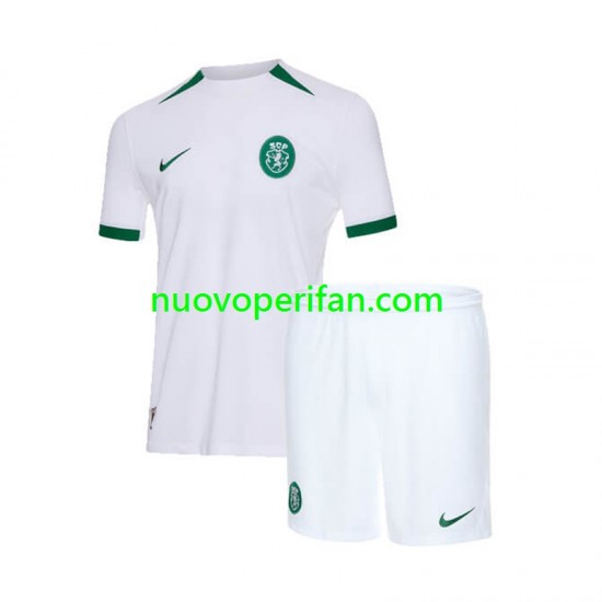 Maglie da Calcio Sporting CP Bambino Trasferta Tenuta 2024-2025 Maniche Corte