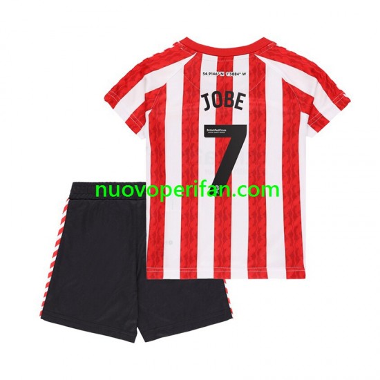 Maglie da Calcio Sunderland Jobe Bellingham 7 Bambino Prima Tenuta 2024-2025 Maniche Corte