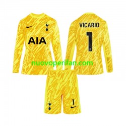 Maglie da Calcio Tottenham Hotspur Vicario 1 Portiere Bambino Prima Tenuta 2024-2025 Maniche Lunghe
