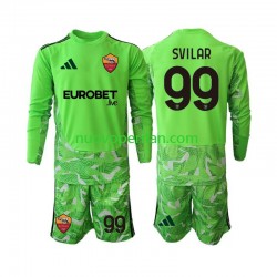Maglie da Calcio AS Roma Mile Svilar 99 Portiere Bambino Prima Tenuta 2026-2027 Maniche Lunghe