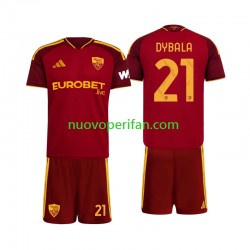 Maglie da Calcio AS Roma Paulo Dybala 21 Bambino Prima Tenuta 2026-2027 Maniche Corte