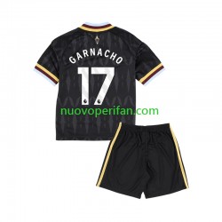 Maglie da Calcio Aston Villa Alejandro Garnacho 17 Bambino Trasferta Tenuta 2026-2027 Maniche Corte