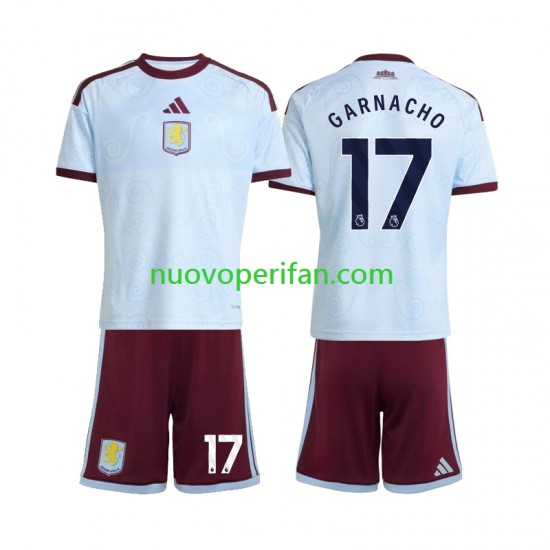 Maglie da Calcio Aston Villa Alejandro Garnacho 17 Bambino Alternativa Tenuta 2026-2027 Maniche Corte