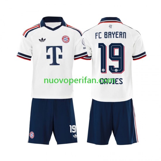 Maglie da Calcio FC Bayern München Alphonso Davies 19 Bambino Trasferta Tenuta 2026-2027 Maniche Corte