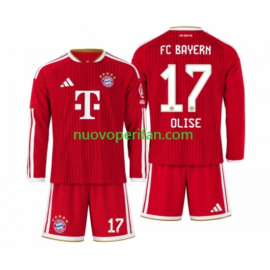 Maglie da Calcio FC Bayern München Michael Olise 17 Bambino Prima Tenuta 2026-2027 Maniche Lunghe