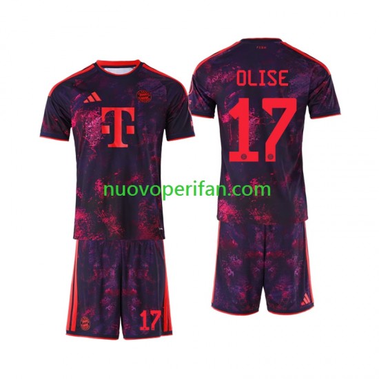 Maglie da Calcio FC Bayern München Michael Olise 17 Bambino Alternativa Tenuta 2026-2027 Maniche Corte