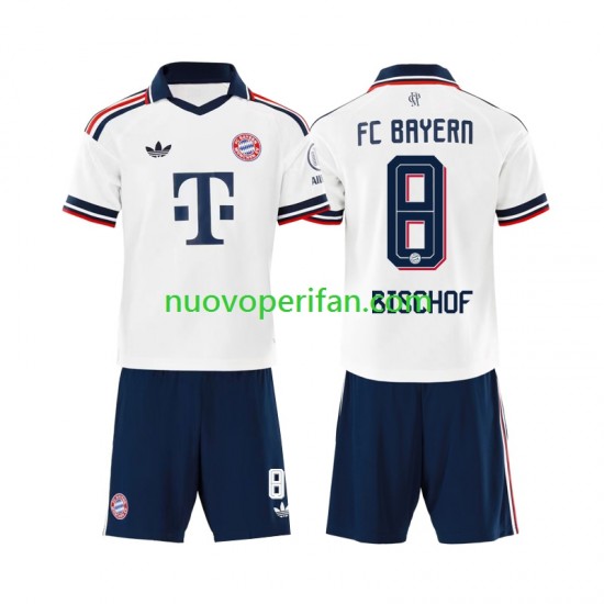 Maglie da Calcio FC Bayern München Tom Bischof 8 Bambino Trasferta Tenuta 2026-2027 Maniche Corte