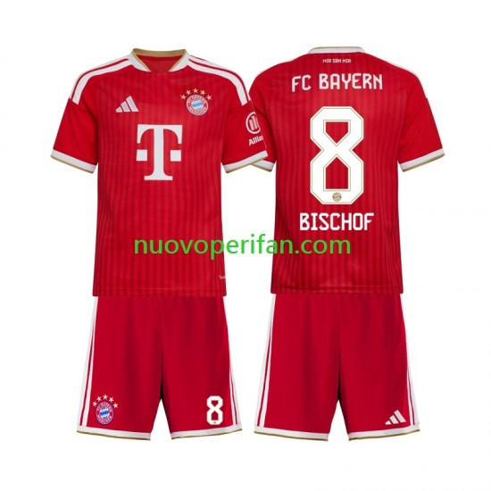 Maglie da Calcio FC Bayern München Tom Bischof 8 Bambino Prima Tenuta 2026-2027 Maniche Corte