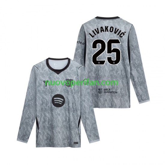 Maglie da Calcio FC Barcelona Dominik Livakovic 25 Portiere Uomo Trasferta Tenuta 2026-2027 Maniche Lunghe