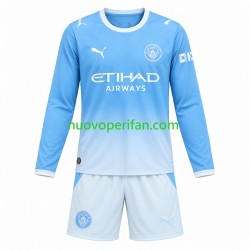 Maglie da Calcio Manchester City Bambino Prima Tenuta 2026-2027 Maniche Lunghe