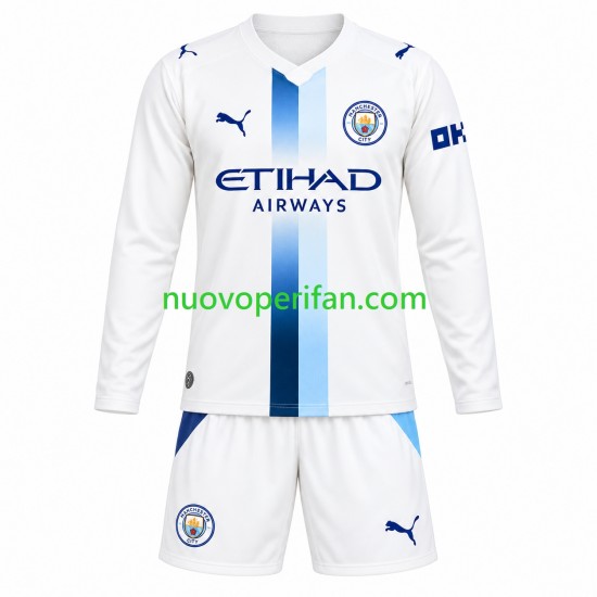 Maglie da Calcio Manchester City Bambino Alternativa Tenuta 2026-2027 Maniche Lunghe