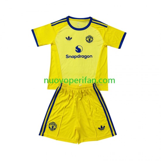Maglie da Calcio Manchester United Portiere Bambino Alternativa Tenuta 2026-2027 Maniche Corte