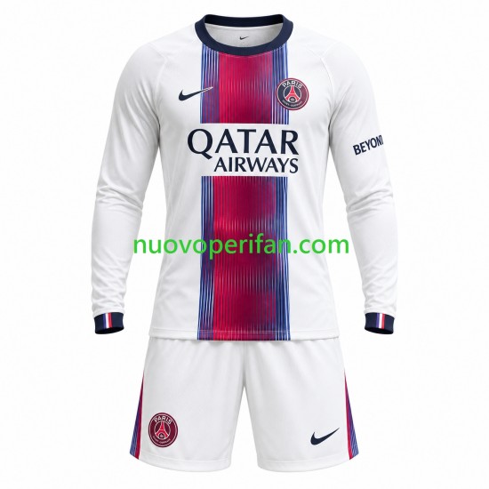 Maglie da Calcio Paris Saint-Germain Bambino Trasferta Tenuta 2026-2027 Maniche Lunghe
