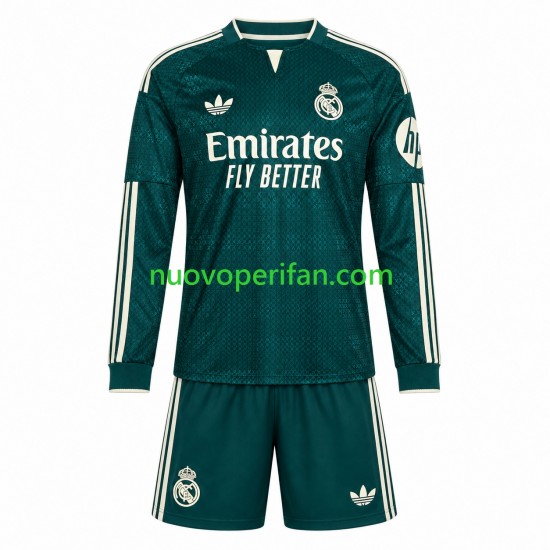 Maglie da Calcio Real Madrid Bambino Trasferta Tenuta 2026-2027 Maniche Lunghe