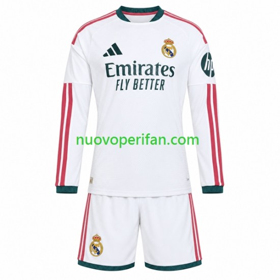 Maglie da Calcio Real Madrid Bambino Prima Tenuta 2026-2027 Maniche Lunghe