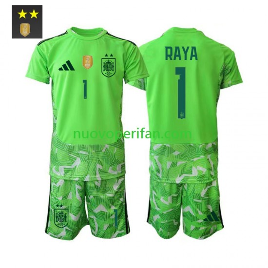 Maglie da Calcio Spagna David Raya 1 Portiere Bambino Alternativa Tenuta 2026-2027 Maniche Corte