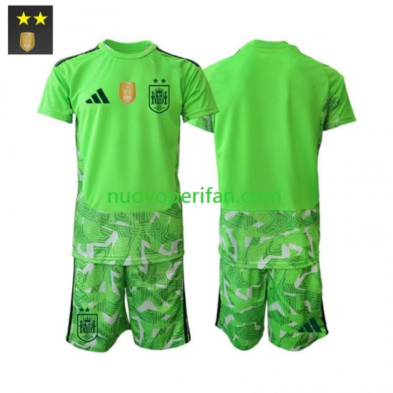 Maglie da Calcio Spagna Portiere Bambino Alternativa Tenuta 2026-2027 Maniche Corte