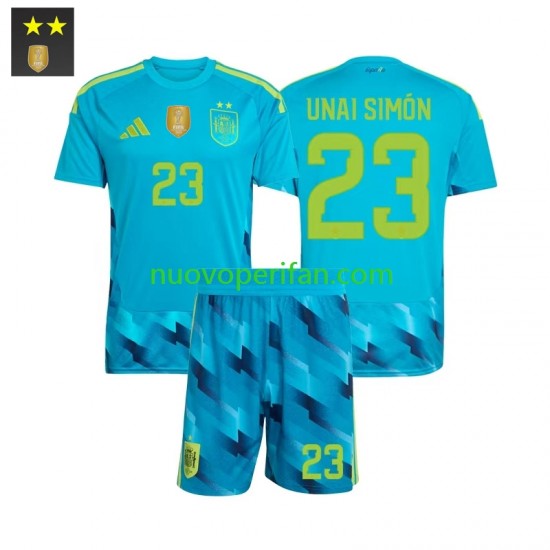 Maglie da Calcio Spagna Unai Simon 23 Portiere Bambino Prima Tenuta 2026-2027 Maniche Corte