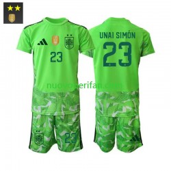 Maglie da Calcio Spagna Unai Simon 23 Portiere Bambino Alternativa Tenuta 2026-2027 Maniche Corte