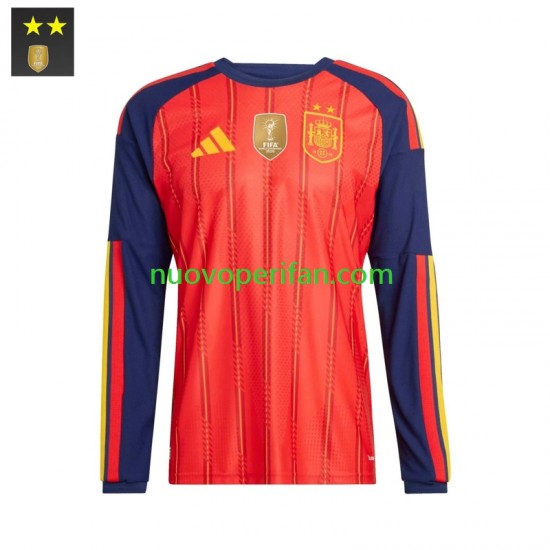 Maglie da Calcio Spagna Uomo Prima Tenuta 2026-2027 Maniche Lunghe
