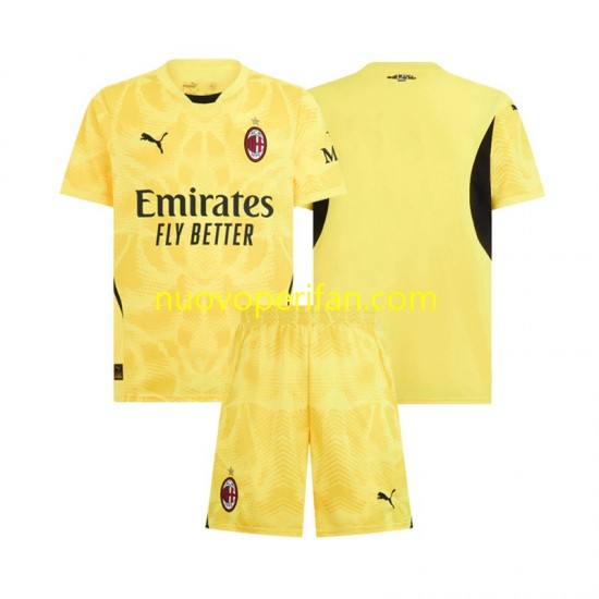 Maglie da Calcio AC Milan Portiere Bambino Trasferta Tenuta 2024-2025 Maniche Corte
