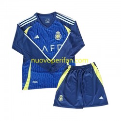 Maglie da Calcio Al Nassr Bambino Trasferta Tenuta 2024-2025 Maniche Lunghe